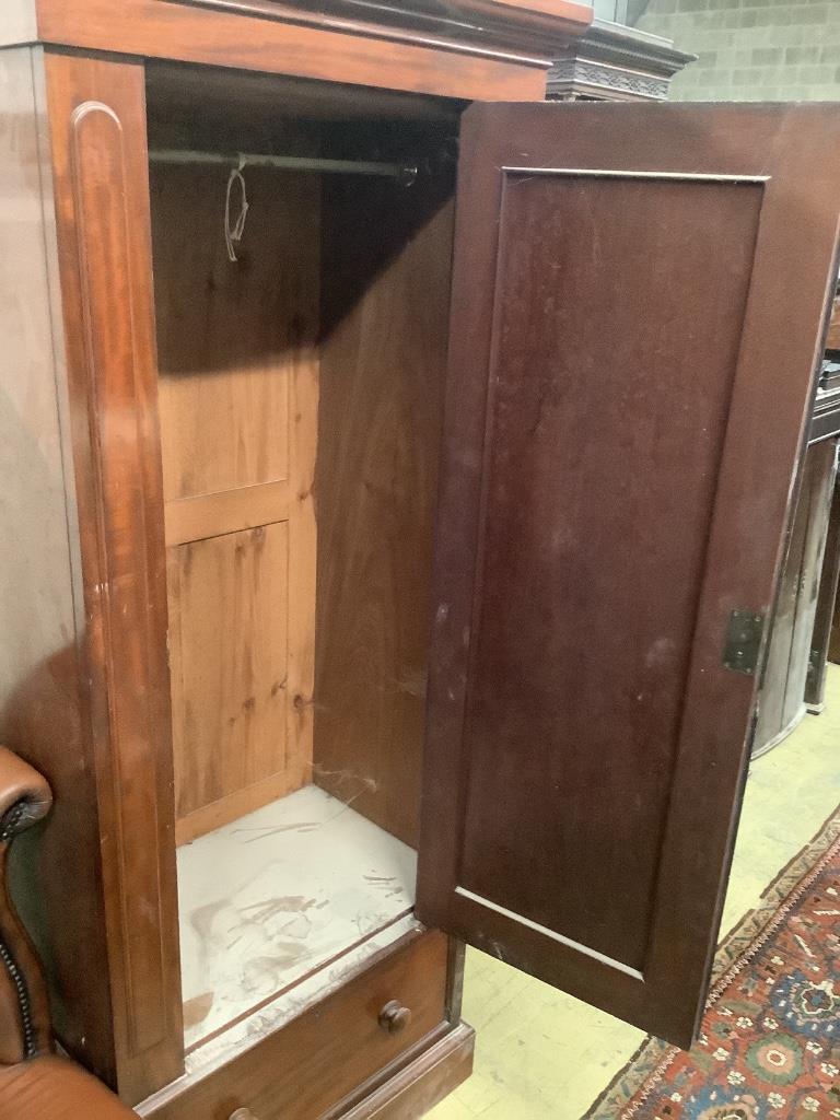 A Victorian mahogany single door wardrobe, length 90cm, width 56cm, height 206cm